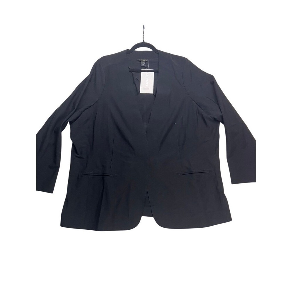 Athleta Avenues Blazer Women 24 Black New Euroluxe Stretch Wrinkle Resistant